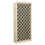 Light wood 6FT wine bottle bin featuring diamond lattice compartments for bottles