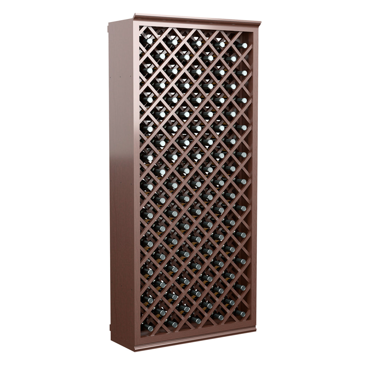6FT wine bottle storage cabinet with dark wood diamond lattice and bottle slots