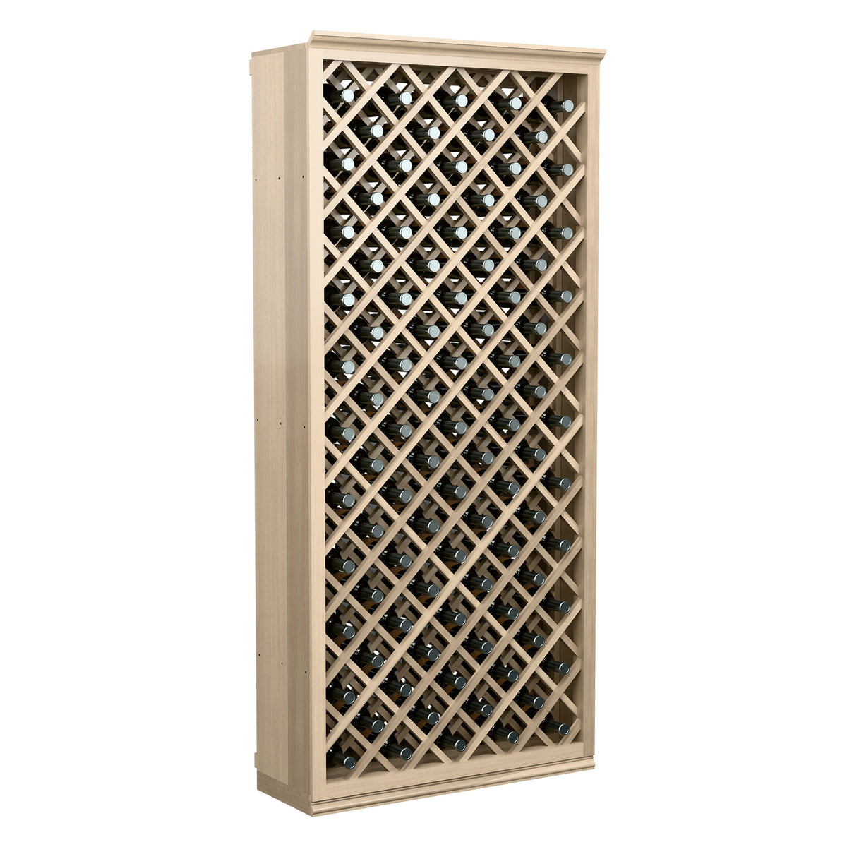 6FT wine bottle storage cabinet with diamond lattice door, light gray wood frame