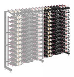 Wine rack extension with dense bottle rows and metal side frame, studio view