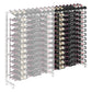 Wine rack extension with dense bottle rows and a light gray frame