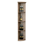Lattice quarter-round wine shelf tower with round base, shown front view