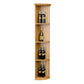 Quarter-round lattice wine shelf with round base, light wood finish, 6 ft tall