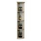 Natural lattice quarter-round wine shelf with round base, 3 tiers for bottles