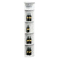 Tall quarter-round wine display shelf with lattice sides and round base, white finish