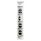 White lattice quarter-round wine shelf with round base, bottle racks, and two glass holders