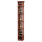 Red lattice quarter-round wine shelf with square base, stores bottles and stemware