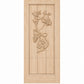 Wine cellar door with wrought iron grape grate, light wood, square top