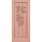 Wine cellar door with decorative wrought-iron grape motif, light wood finish, square-top frame