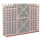 Light wood and grey wine bottle rack with diamond pattern and bottle slots