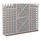 Gray wine bottle storage rack with dark base and diamond-pattern bottle holder