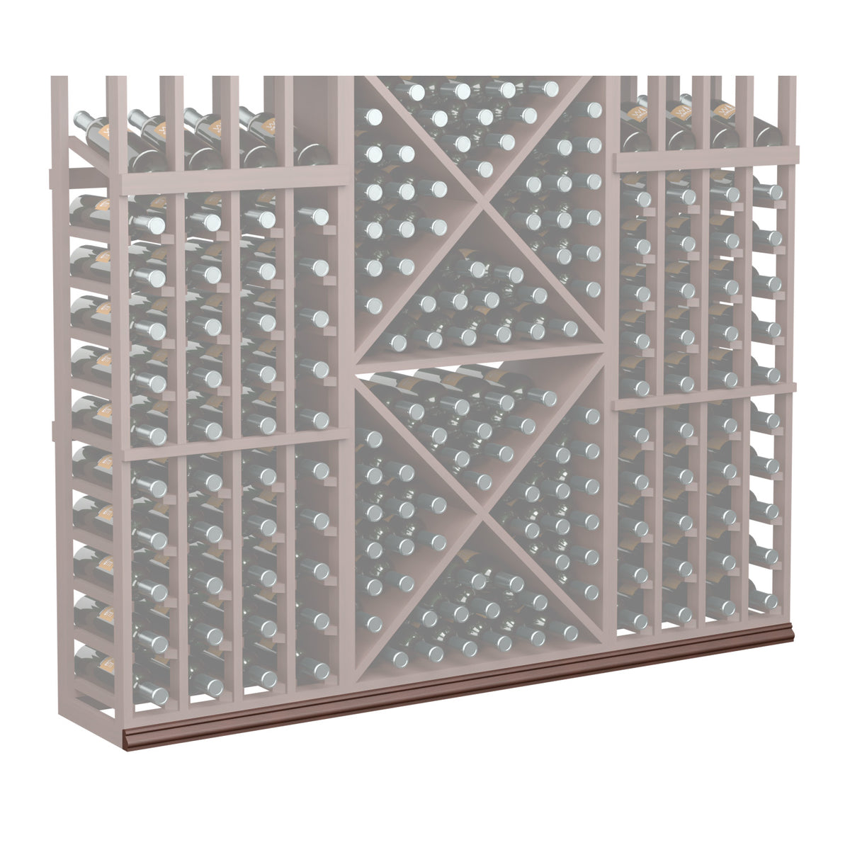 Gray wine bottle storage rack with dark base and diamond-pattern bottle holder