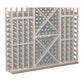72-inch straight base molding featuring a gray wine rack panel with diamond cross braces