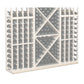Light wood wine bottle rack with bottle grid holders and diamond-pattern bottle display