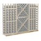 Straight base molding wine rack panel in pale wood tone with diamond lattice and bottle slots