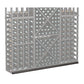 Straight base molding wine rack panel in dark gray with diamond lattice and bottle slots