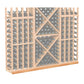Straight base molding, natural wood wine rack with light back panel and diamond bottle holders