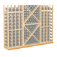 Straight base molding, natural wood wine rack with light back panel and diamond bottle holders