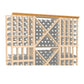 Straight crown molding with decorative grid and round accents, warm light wood tone