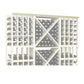 Straight crown molding with decorative grid and round accents, white-painted finish