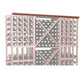 72-inch straight crown molding, reddish-brown wood trim with straight profile