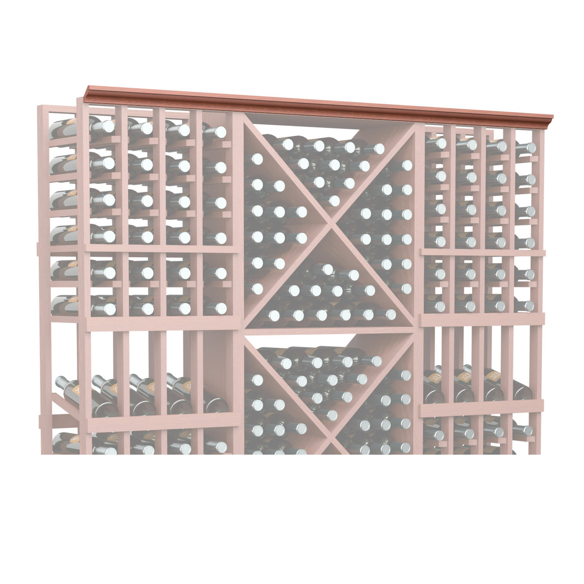 Straight crown molding, 72 in, warm reddish-brown wood beam profile