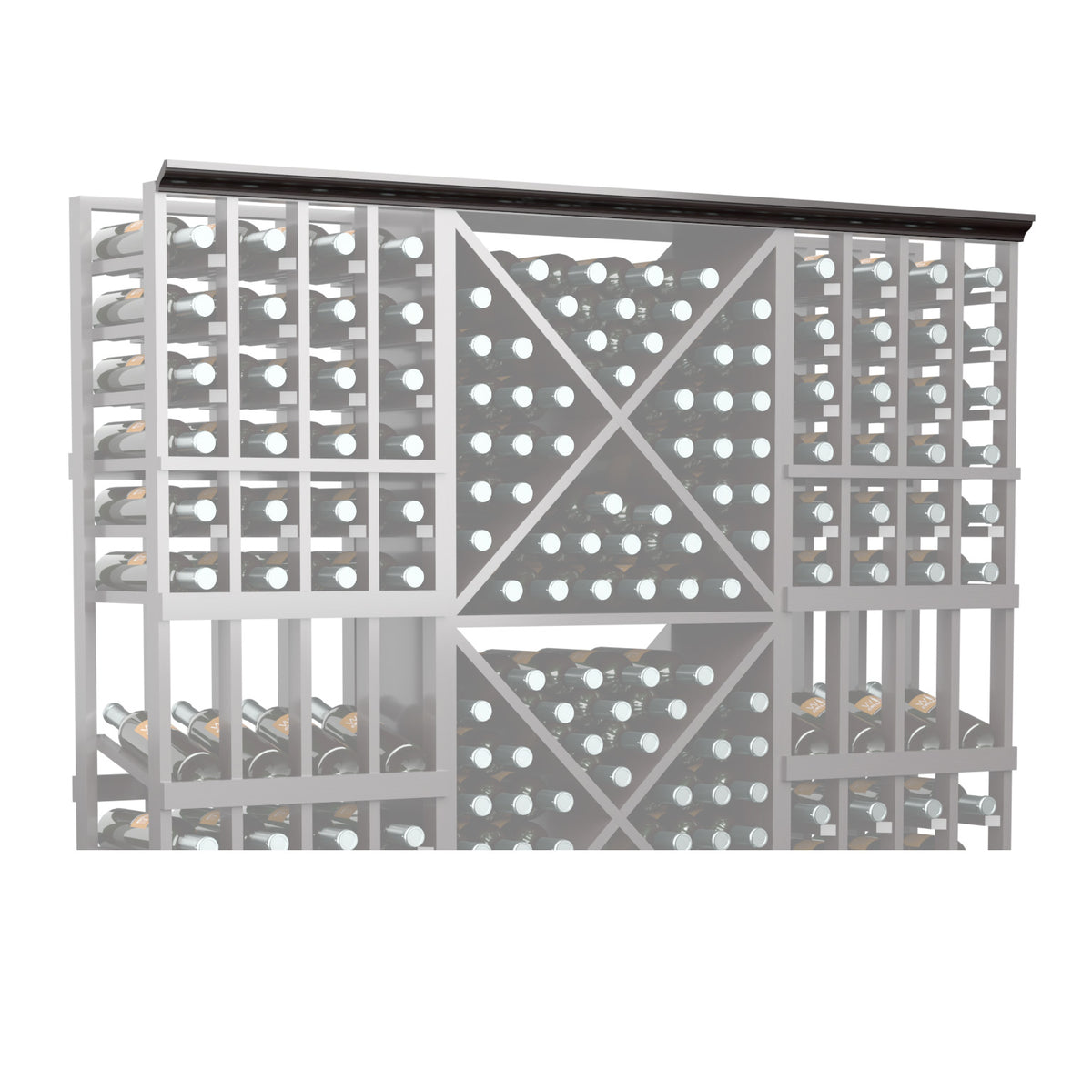 Straight crown molding, 72 in, dark gray wood beam with straight edge