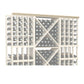 72-inch straight crown molding with perforated lattice panels in light wood