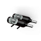 Two wine peg bottle holders with dark bottles and silver metal pegs