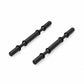 Matte black wine bottle display pegs with black spacer rings and two bars