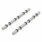 Set of two wine pegs with silver cylindrical rods and black rings