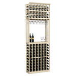 Wine tasting station with stemware rack and bottle storage, light wood finish