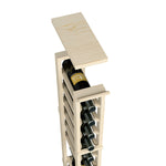Light wood top shelf with wine bottle slots for a 1-column rack