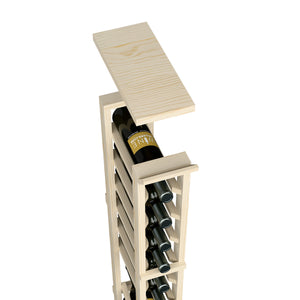 Light wood top shelf with wine bottle slots for a 1-column rack