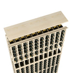 Wine rack top shelf for 10-column rack with bottle slots, natural light wood.