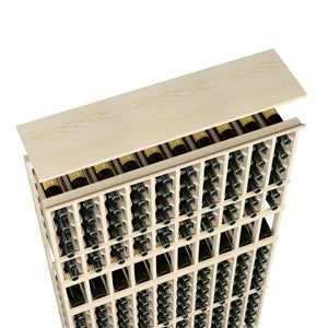 Wine rack top shelf for 10-column rack with bottle slots, natural light wood.