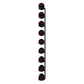 Wall-mounted wine rack with circular bottle slots and vertical mounting bar