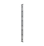 10 ft floor-to-ceiling floating frame stand, dark gray metal grid