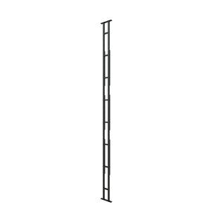 10 ft floor-to-ceiling floating frame stand, dark gray metal grid
