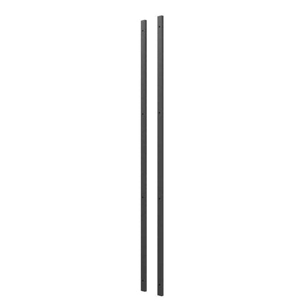 Dark gray metal backer channels with evenly spaced mounting holes, two-pack