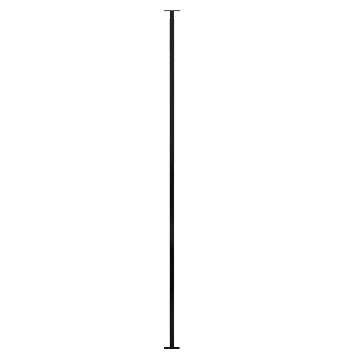 Black vertical frame base post with straight sides and flat base