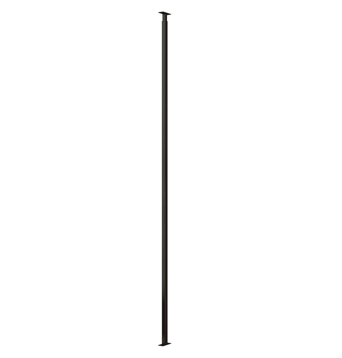 Black metal frame base post, upright with pointed top