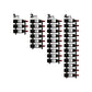 Wall-mounted wine rack layout showing 1 ft to 4 ft bottle capacity