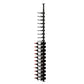 Black metal wine bottle rack with label-out bottles arranged along vertical peg supports