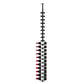 Black metal wine bottle rack with label-out bottles on a vertical peg frame