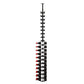 Black metal vertical wine bottle rack with label-out bottles and tightly spaced peg rows
