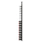 Wine bottle rack side view with black frame holding bottles on cork pegs