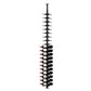 Wine bottle display rack with label-out bottles on black peg frame, dense rows