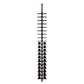 Wine bottle display rack with label-out bottles on black pegs, red label accents