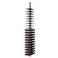 Wine bottle rack with black pegs and red cork tips, angled full-height view